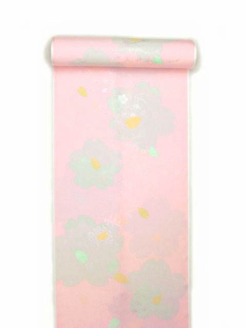 正絹振袖用襦袢 糊友禅 桜柄 ピンク クイーンサイズ