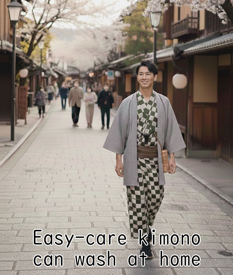 Washable kimono for men