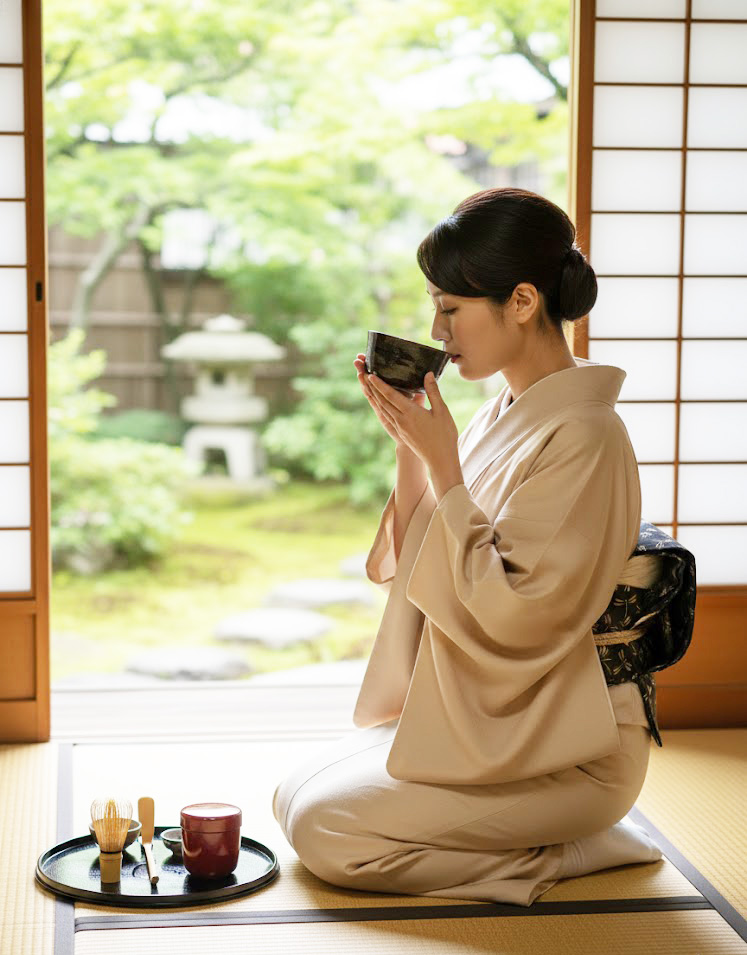 Striped pattern kimono