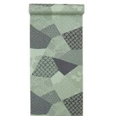Men's kimono underwear [spliced fabric pattern] Green