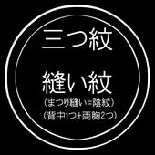 三つ紋縫い紋 （まつり縫い / 背中1つ+両胸） 入れ加工