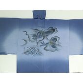 Silk underwear of Men's kimono "Tenryu"bland Gods of thunder and wind ⑩ blue