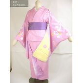 袴用着物アート小町二尺袖きものＫ501/藤紫色系