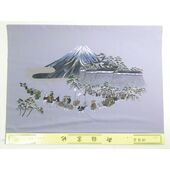 Washable Japanese picture lining fablic for Haori Daimyo gyoretu (procession of feudal lords) gray color