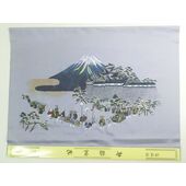Washable Japanese picture lining fablic for Haori Daimyo gyoretu (procession of feudal lords) gray color satin fablic