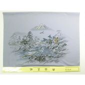 Washable men's Japanese picture for Haori lining No.7 Sansui, Mt. gray color
