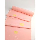 Pure silk jyuban(kimono underwear) skirt squeezed in cherry blossom blizzard light orange pink / aperture