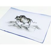 男物 額裏 青 手描き引き染め 丑柄 牛