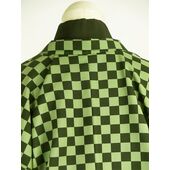 Washable checkered haori lining made to order from green, gray, and mustard