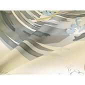 Washable haori's underfablic No.12 tiger and dragon desain light brown color satin tone cloth