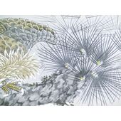 Washable Japanese picture for men's Haori lining No.4 Howk Gray