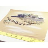 Washable Japanese picture lining fablic for Haori Daimyo gyoretu (procession of feudal lords) gray color