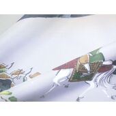 Washable Japanese picture lining fablic for Haori Daimyo gyoretu (procession of feudal lords) gray color