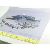 Washable Japanese picture lining fablic for Haori Daimyo gyoretu (procession of feudal lords) gray color satin fablic