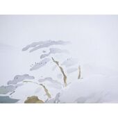 Washable men's Japanese picture for Haori lining No.7 Sansui, Mt. gray color