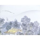 Washable haori's underfablic No.8 house at lake desain gray color