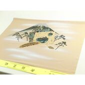 Japanese picture Washable men's Haori coat lining No.9 One Fuji, Two Hawks, Three Eagles, Light brown