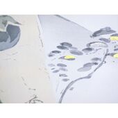 Japanese picture Washable men's framed lining No.9 One Fuji, Two Hawks, Three Eagles, gyay