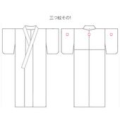 三つ紋位置その一（背中+左右後袖）