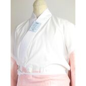 洗える一部式襦袢 サーモンピンクぼかし地に桜花丸（無双袖） 高機能性生地使用