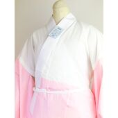 洗える一部式襦袢 水玉綸子 無地 チェリーピンク色（無双袖） 高機能性生地使用