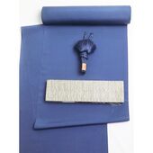 Pure silk men's kimono and haori ensemble set blue