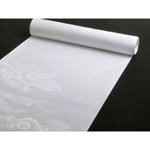 洗える長襦袢 白 綸子 雲と菊柄 反物