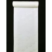 正絹長襦袢 白 綸子 13.5ｍ 雲と梅と扇柄