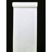 正絹長襦袢 白 綸子 13.5ｍ のしめと花柄