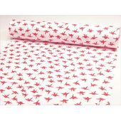 洗える長襦袢 白地に紅(赤) 折り鶴