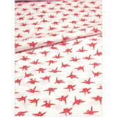 洗える長襦袢 白地に紅(赤) 折り鶴