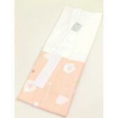 洗える一部式襦袢 水玉ちどり柄 サンゴピンク（無双袖） 高機能性生地使用