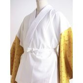 洗える二部式襦袢 水玉綸子 桜吹雪柄 辛子（無双袖） 高機能性生地使用