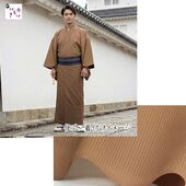 える着物 夏物 駒絽 色無地 男物No.4茶