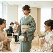 Washable Kimono Mansuji （thin stripe） Green No.6