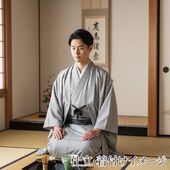 washable stumugi (pongee) kimono fablic for roll or tailoring silver gray (color No.13)