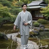 washable stumugi (pongee) kimono fablic for roll or tailoring light gray (color No.14)