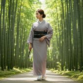 Leman Kimono, Plain, Shrine Prayer Attached