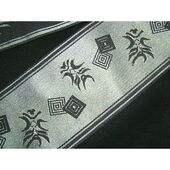 洗える角帯 隈取柄 黒/銀