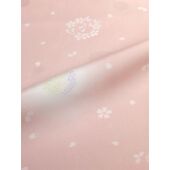 洗える二部式襦袢 水玉綸子 花丸柄 薄オレンジ（無双袖） 高機能性生地使用