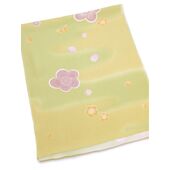 正絹 帯揚げ 花かすみ 緑オレンジ