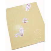 Pure silk obiage, shibori pattern, golden brown