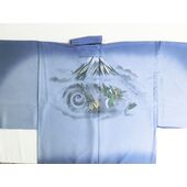 Kimono underwear hand printed ⑪ Dragon desin blue