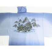 Kimono underwear Folded Yuzen male jacket label “White Mountain” ⑧Guilin Wind and Landscape
