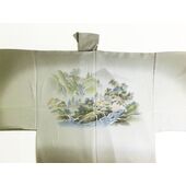 kimono underwear  “Hakusan” (10) landscape with waterfall,mountain stream brown