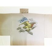 Kimono underwear hand printed hawk and pine fruits desin brown