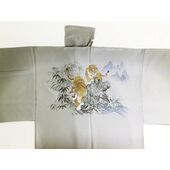 摺り友禅男襦袢　｢白山｣　⑥虎 茶色
