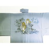 Kimono underwear Hand-printed yuzen men's lintel “Hakusan” (6) Tiger gray