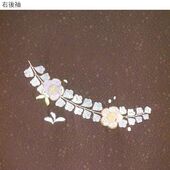 洗える着物 付下げ 刺繍 葡萄色地辻が花 光触媒消臭　右後袖