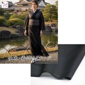 洗える着物 夏物 女性 駒絽 色無地 黒